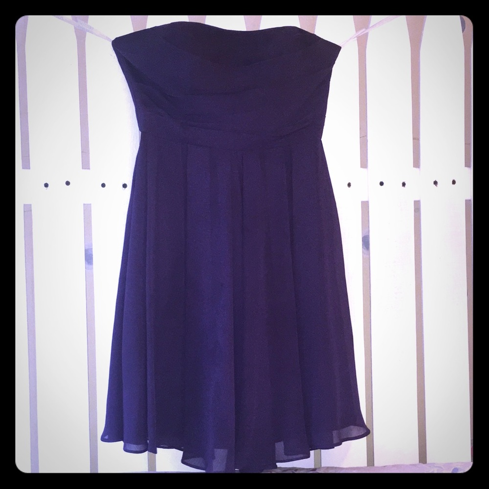 Strapless Pleated Bodice Dress
